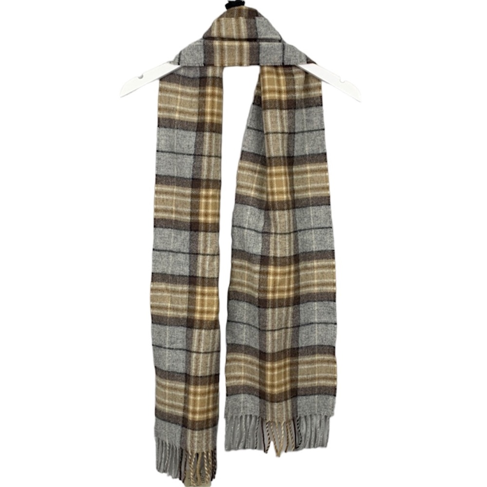 Highland Tweeds Prince of Scots Pure New Merino Wool Fringe Plaid Scarf